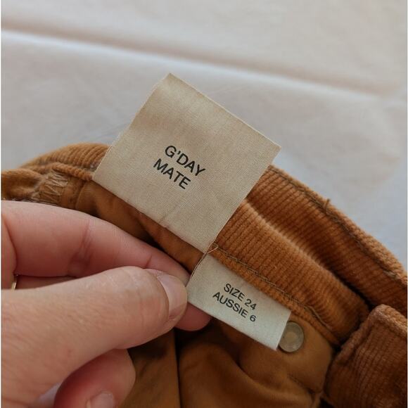 Rolla's Original Straight Cord Rust High-rise Pants, size 24 - Picture 9 of 11